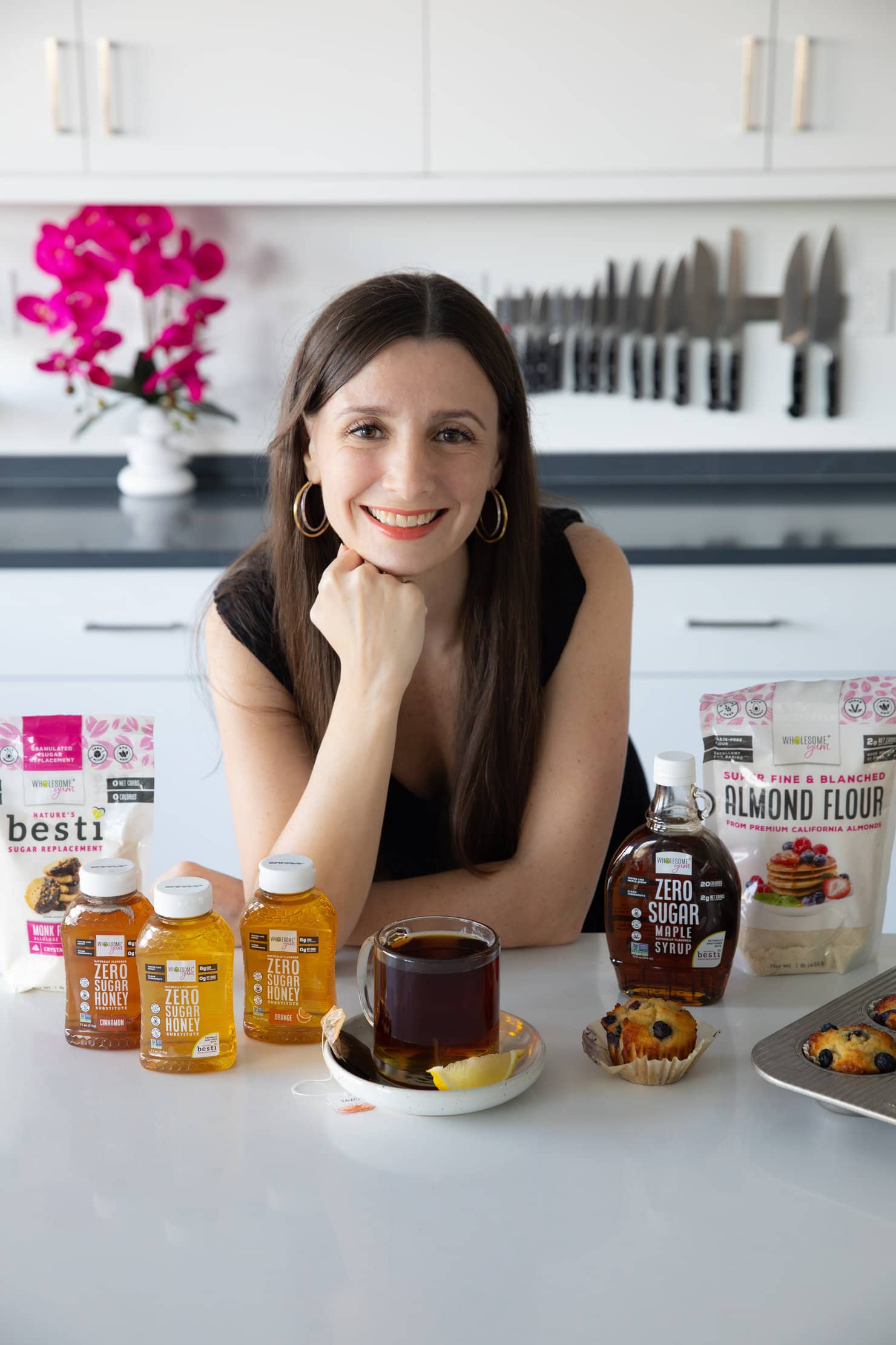 Maya Krampf with Wholesome Yum products.